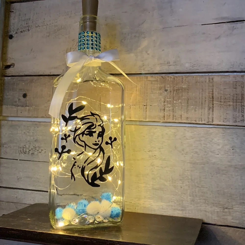 Elsa character bottle lantern